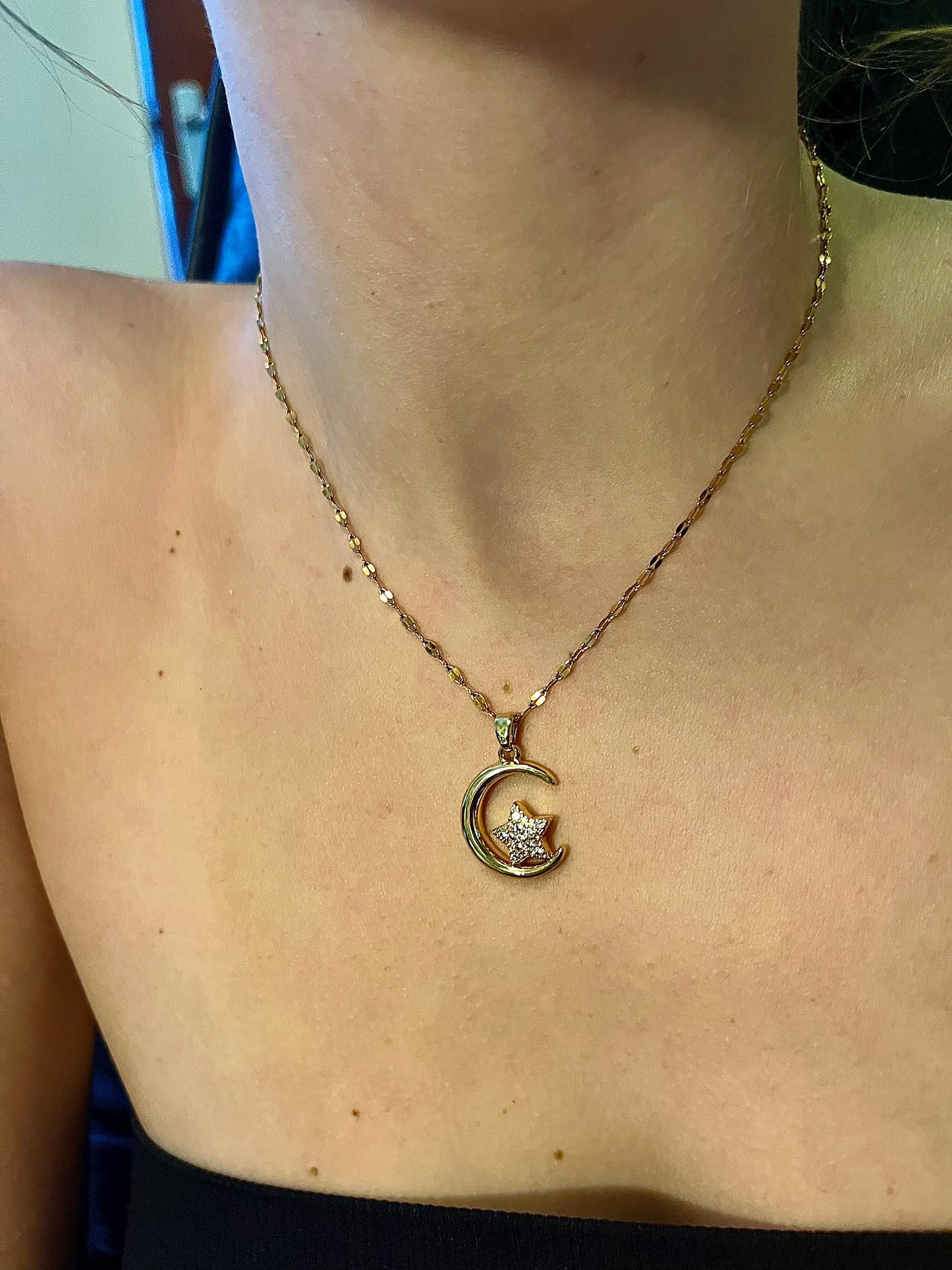 star and moon pendant necklace