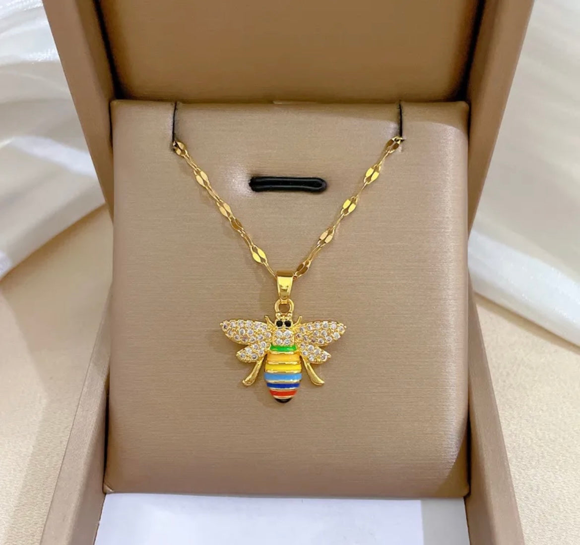 Honeybee pendant necklace