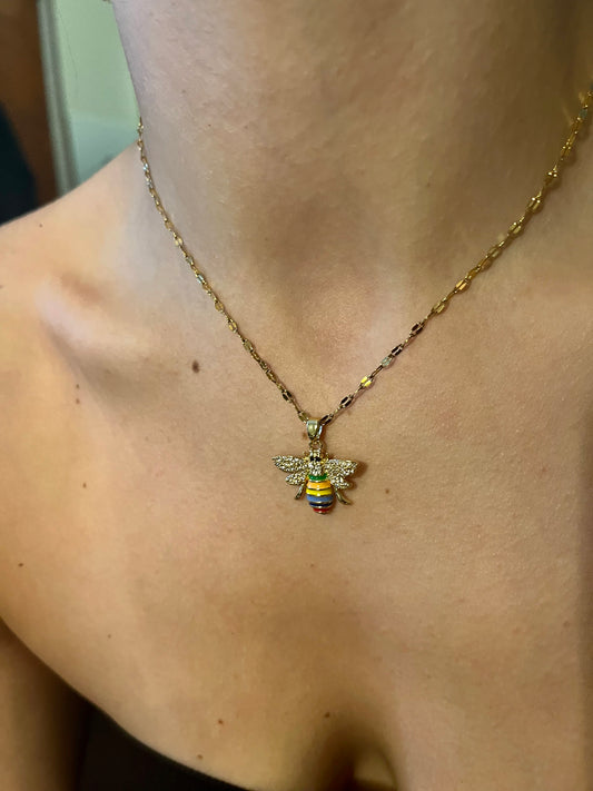 Honeybee pendant necklace
