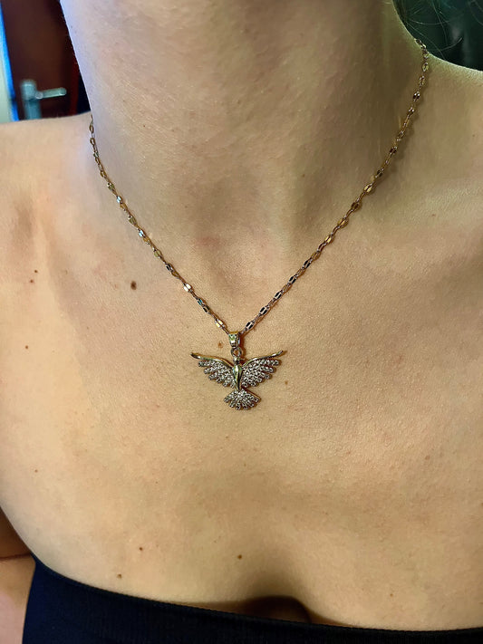 Gold eagle pendant necklace