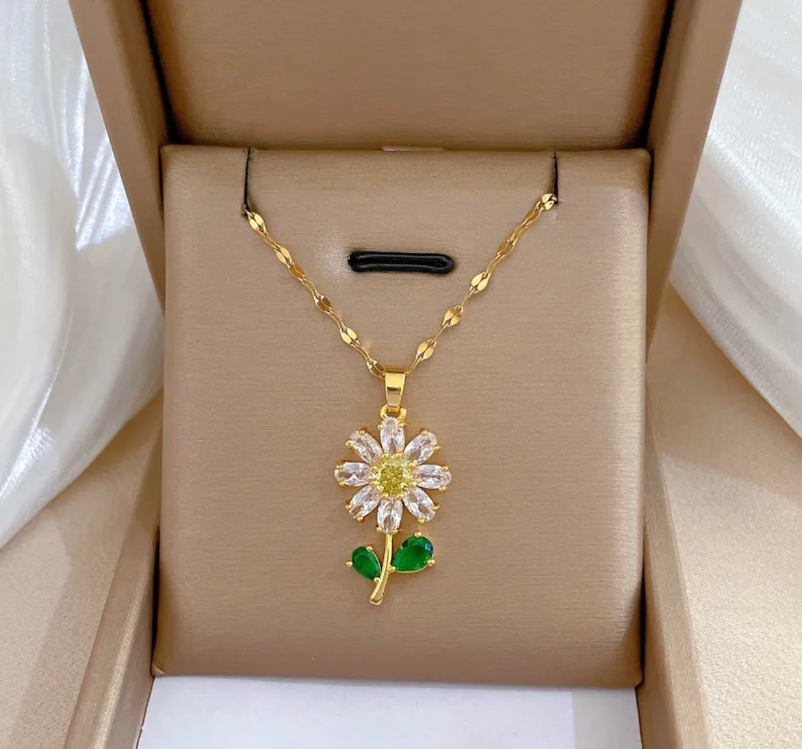 Sunflower pendant necklace